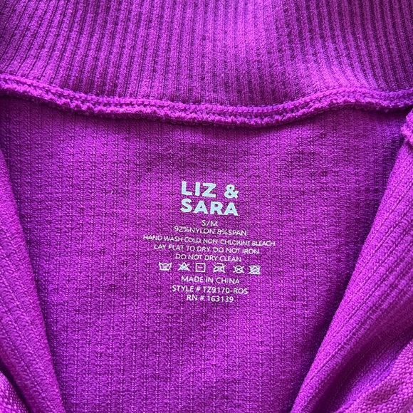 Purple Quarter-Zip Ribbed Sweater - Picture 3 of 4